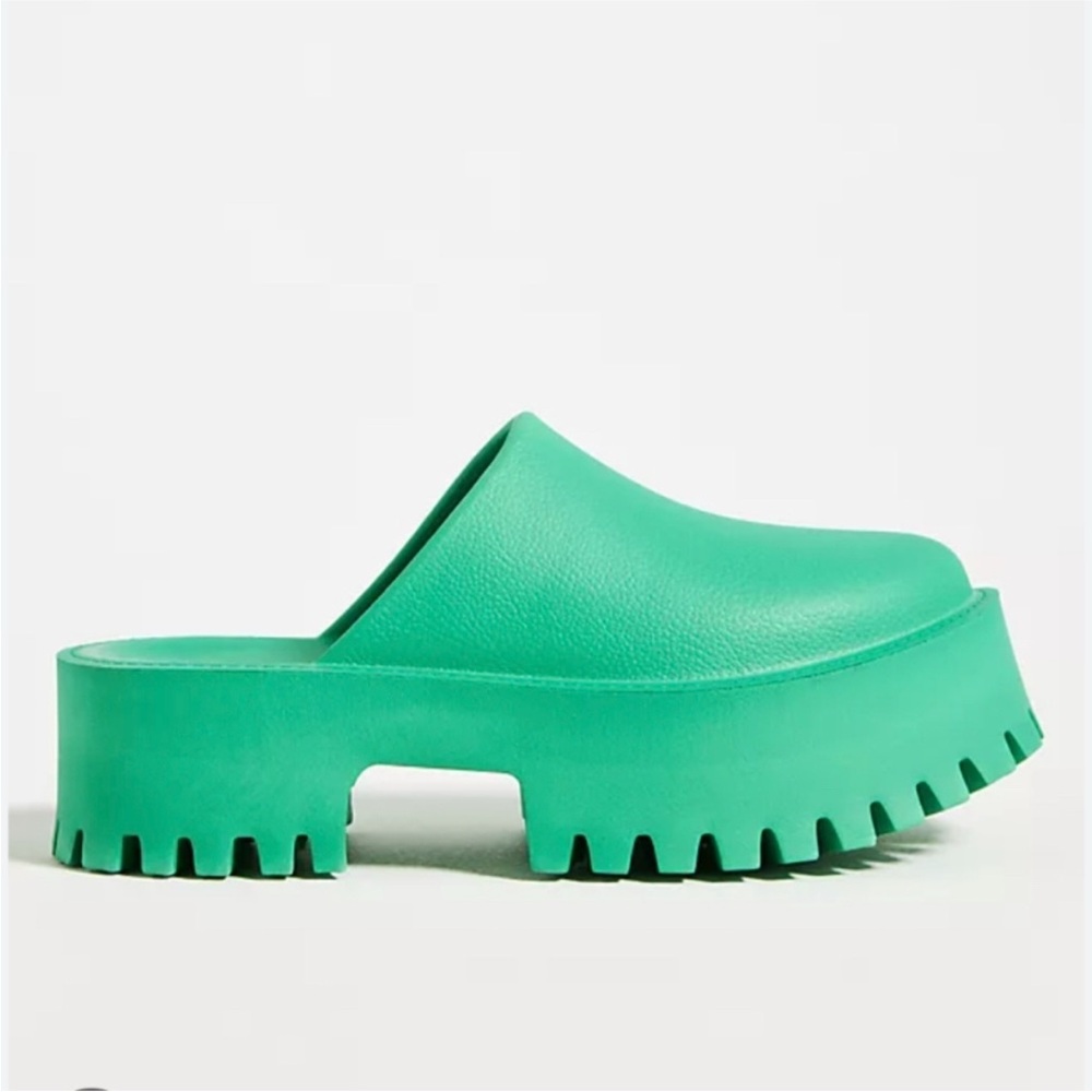 Jeffrey Campbell Green Chunky Platform Mules